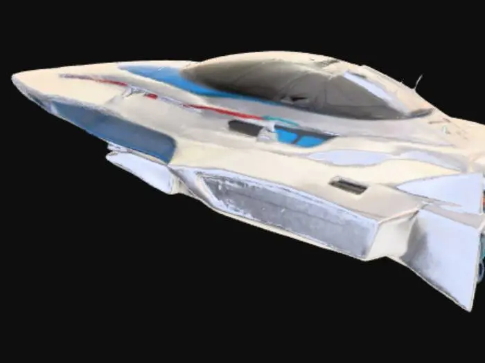 3D model for A futuristic anti-gravity racing shipfrom the Wipeout games, reimagined as a boat