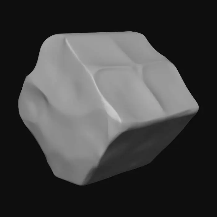 3D model for Create a cubic-style voxel ice block model inspired by the Crossy Road game art style.
The model must be strictly cubic, with a chunky, blocky voxel form and hard right-angle edges.
Avoid smooth curves or rounded shapes.

Use low-poly geometry optimized for mobile and web games.
The ice should be stylized and cartoon-like, not realistic.

Use one single texture only (texture atlas) with flat colors or simple gradients in light blue, cyan, and white.

No transparency, no reflections, no complex materials.
Use unlit or very basic lit material.

Target triangle count: under 300
Texture resolution: 256x256
No animations, no normal maps

The model must be game-ready, with clean topology, centered pivot, and Unity-compatible scale.