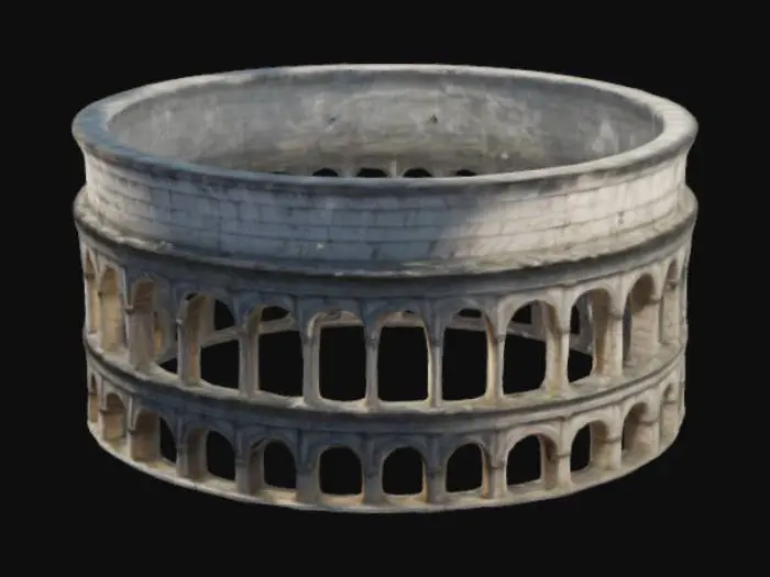 3D model for HARD EDGE ancient ROME stone Coliseum, white stones, abandoned ruins, 3d art, extremely details, accuracy edges, 4k, model without artifacts
