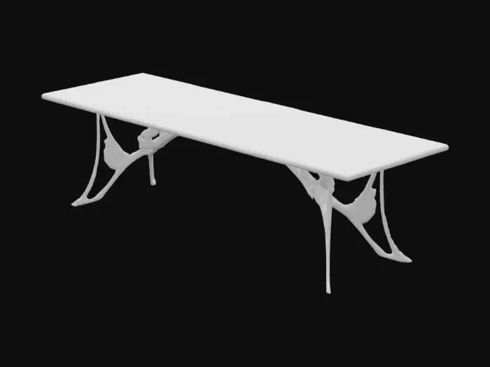 3D model for Black long Table with black butterflies going up the legs