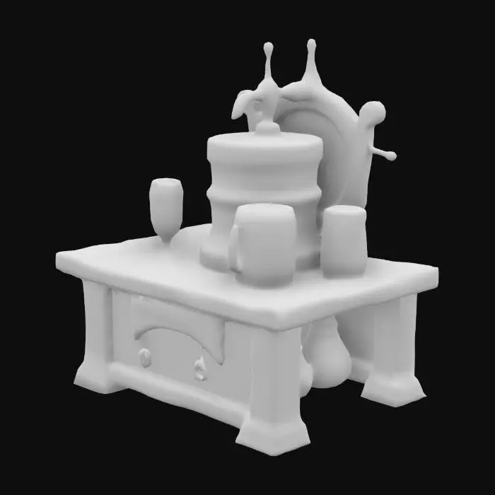 3D model for norse kegger table with keg