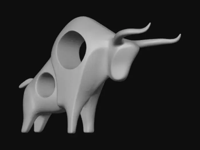 3D model for Bull Sculpture in Minimalism