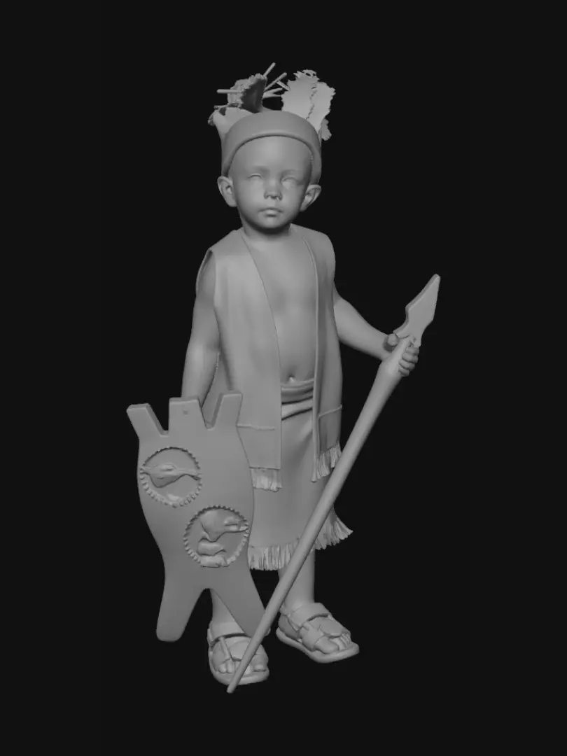 3D model for Young tribal warrior