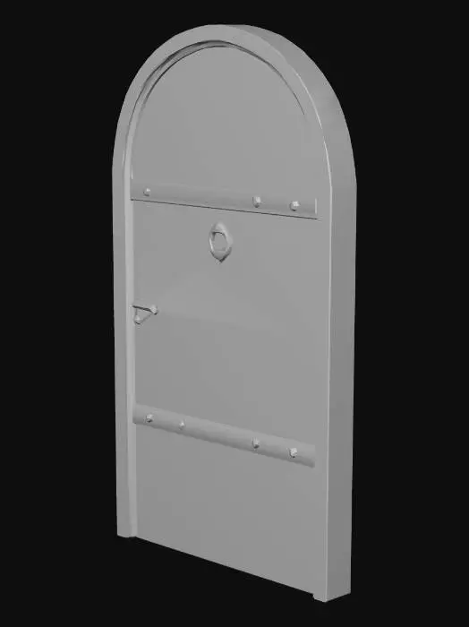 3D model for Arched Wooden Doorway