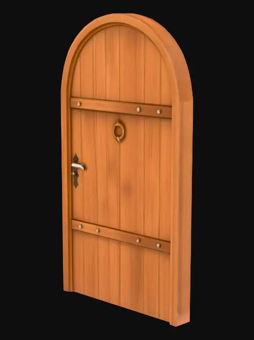 3D model for Arched Wooden Doorway