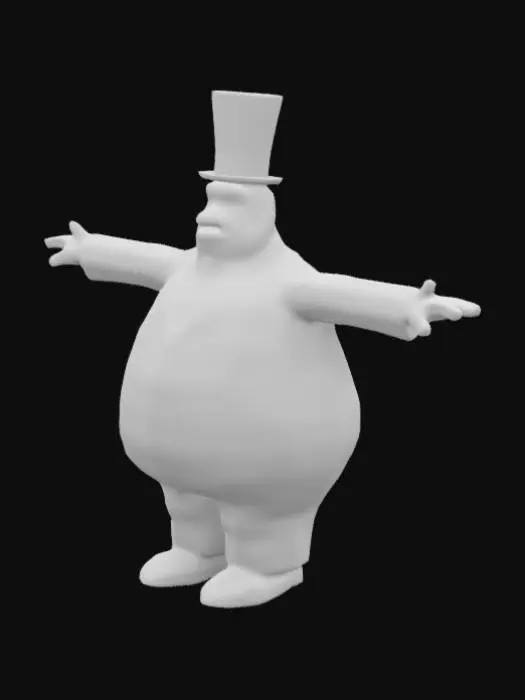 3D model for модель персонажа из мультфильмов Тима Бертона в т позе мужчина толстый высокий