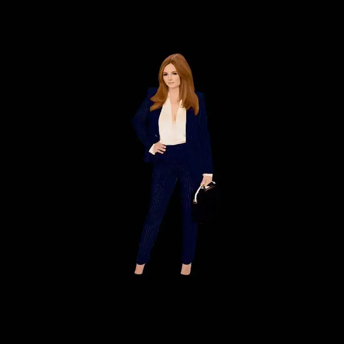 3D model for Executive in a Navy Pinstripe Suit