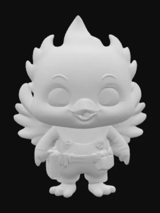 3D model for A chibi phoenix smith 
Human Features Small cute 
No Fingers playmobile style round stumps fitting the character 