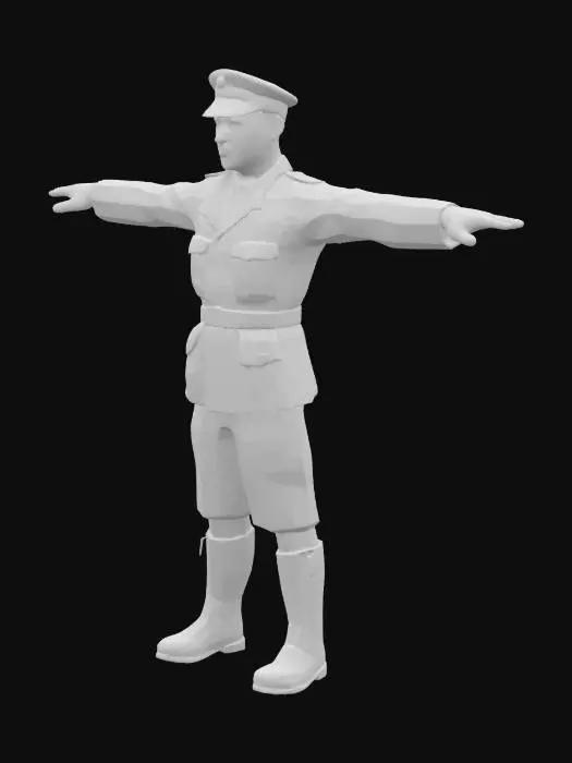 3D model for Puff Diddy in Nazi Uniform t-posing