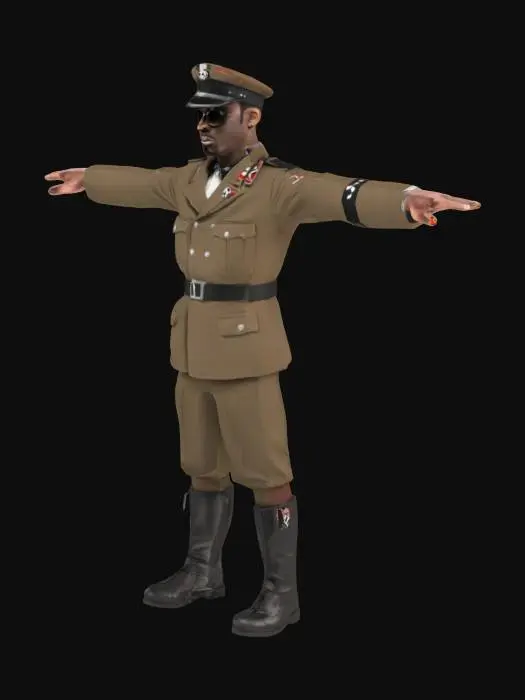 3D model for Puff Diddy in Nazi Uniform t-posing