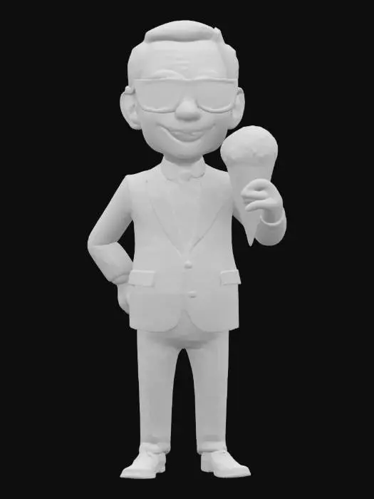 3D model for Joe Biden licking predator chocolate chip ice-cream