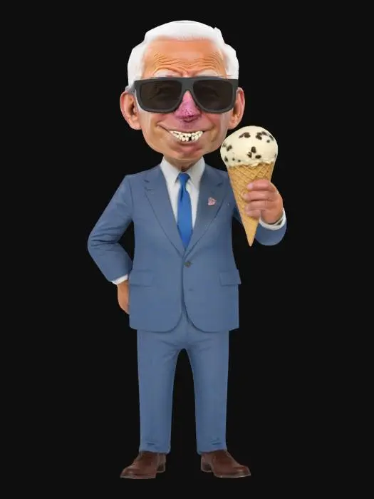 3D model for Joe Biden licking predator chocolate chip ice-cream
