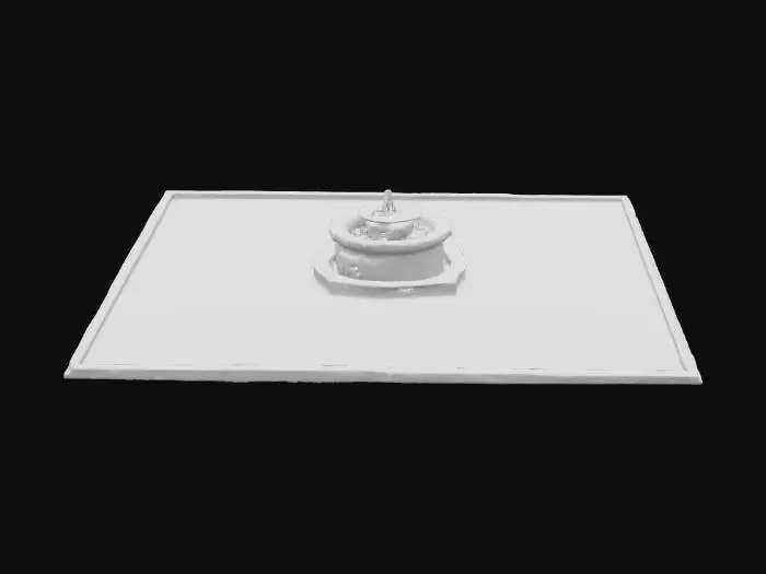 3D model for "Object": "Interior of a traditional Turkish hamam (bathhouse)",
  "Material": "Polished marble, brass, ceramic tiles, stone",
  "Shape/Form": "Large central domed hall with circular fountain in the middle, alcoves with benches, arched doorways, symmetrical layout",
  "Color Scheme": "White and cream marble base, blue and turquoise ceramic accents, brass details",
  "Texture Details": "Smooth polished marble floors and benches, slightly glossy ceramic tiles with geometric Islamic patterns, brass fixtures with a worn patina",
  "Style": "Realistic, architectural interior",
  "Environment/Use Context": "Steam-filled public bath interior with soft lighting filtering from dome openings",
  "Reference Models": "Inspired by Ottoman-era hamams such as the Ayasofya Hürrem Sultan Hamam in Istanbul"