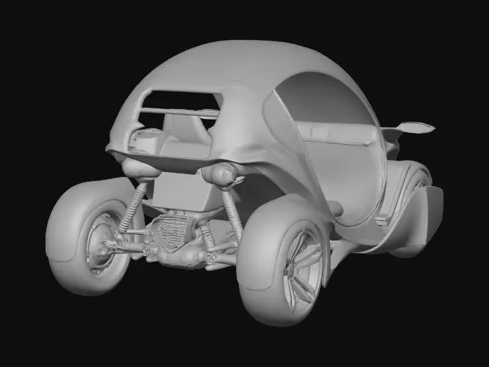 3D model for blue color - black element - silver wheels - green glas