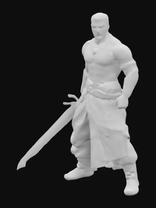 3D model for Warrior in Yellow Garments