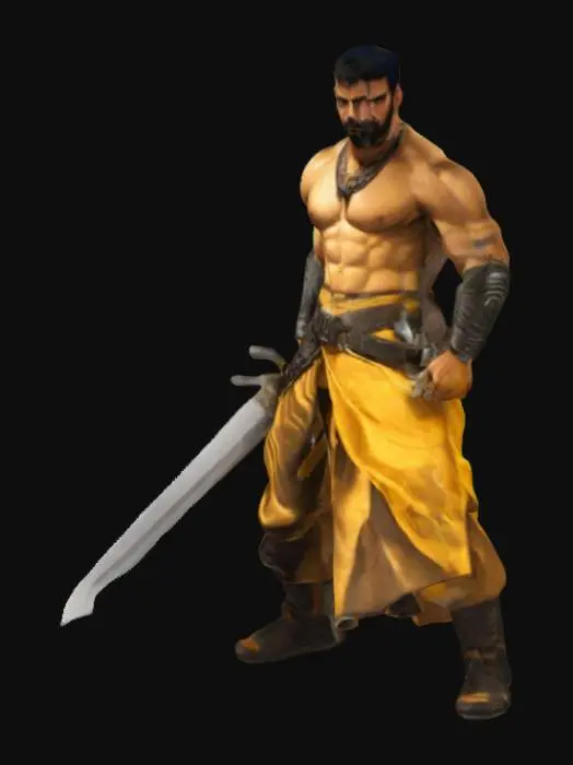 3D model for Warrior in Yellow Garments