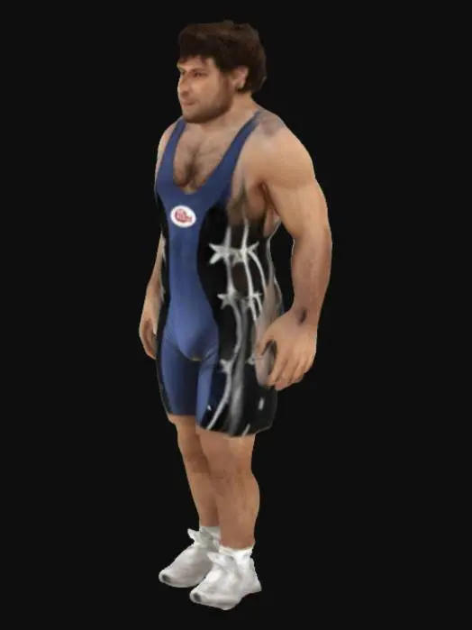 3D model for Wrestler in Blue Singlet