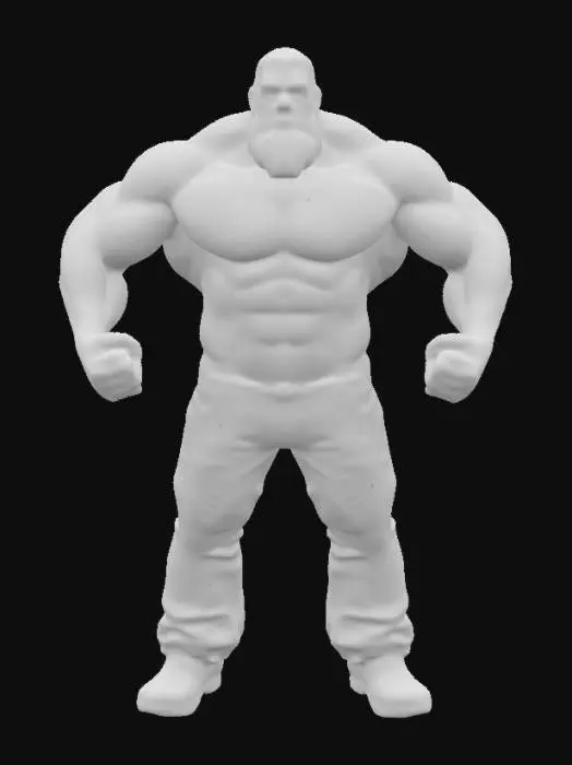 3D model for Game Assets, Ultra Realistic, Full Body, Battle Pose, handsome wrestler, shirtless handsome boiler room worker, muscles working, builder, rough, beard, muscled factory worker