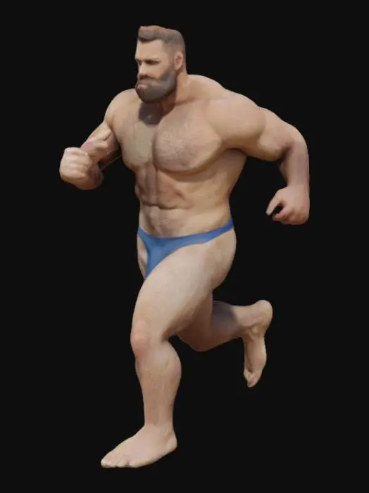 3D model for Runner in Blue Briefs