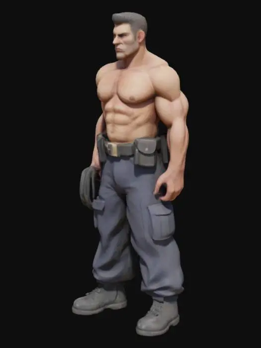 3D model for #realistic #cop&ganster #muscluar #tightuniform #arrest #barechest