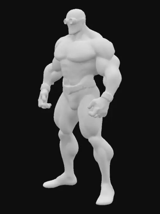 3D model for {
  "object": "Character",
  "material": "Skin, glass, metal",
  "shape_form": "Humanoid, muscular, imposing stance",
  "color_scheme": {
    "primary": "Red",
    "secondary": "Silver",
    "tertiary": "transparent"
  },
  "texture_details": {
    "skin": "Slightly aged, detailed musculature",
    "fabric": "Smooth, reflective, with subtle wrinkles and creases",
    "metal": "Polished gold with slight weathering"
  },
  "style": "Realistic, Comic-style, PBR",
  "environment": "Stormy, with a dark and ominous sky, crackling lightning",
  "reference_models": ["Shazam from Kingdom Come by Alex Ross", "DC Comics character references"]
}
