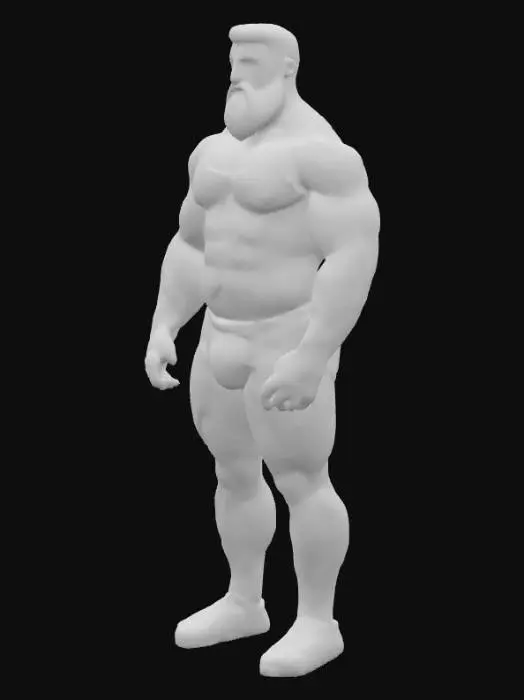 3D model for "Object": "Realistischer haariger Strongman mit Bart, trägt nur einen Speedo",
  "Material": "Haut, Spandex (Speedo), Körperbehaarung",
  "Shape/Form": "Bulliger Körper mit breiten Schultern, kräftiger Brust, starken Armen und Beinen",
  "Color Scheme": "Hautfarbe, dunkles Körperhaar und Bart, schwarzer oder dunkelblauer Speedo",
  "Texture Details": "Rauhe Haut mit dichter Behaarung, glatte elastische Badehose",
  "Style": "Realistisch",
  "Environment/Use Context": "Stehend am Pool oder vor neutralem Hintergrund"