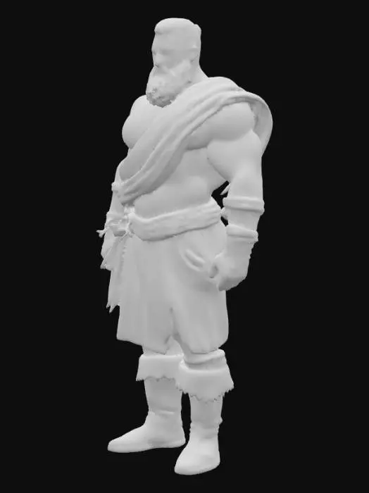 3D model for "Object": "Mittelalterlicher dreckiger nackter Strongman mit Bart und kurzen Haaren, trägt nur ein kleines Stück Stoff vor den Genitalien und ist barfuss",
"Material": "rauhe Haut, Baumwolle, Leder",
"Shape/Form“ : „Mann: Sehr muskulöser, breitschultriger Körper mit kräftigen Armen und starken Beinen",
"Color Scheme": "Haut, beiges Tuch",
"Texture Details": "Realistische rauhe matte dreckige Haut mit starker Körperbehaarung, glatter Stoff",
"Style": "Realistisch",
"Environment/Use Context": "Kämpfend im Wald"