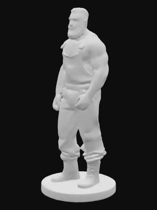 3D model for Builder Statue, #PBR#