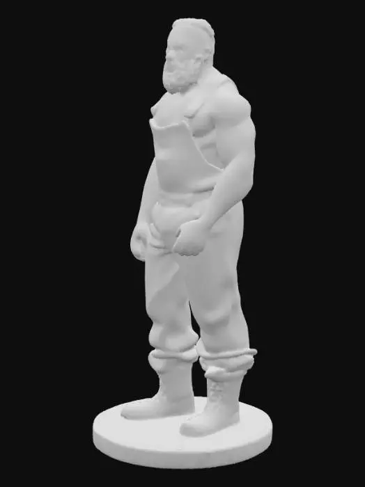 3D model for Builder Statue, #PBR#