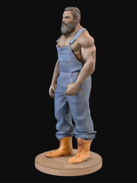 3D model for Builder Statue, #PBR#