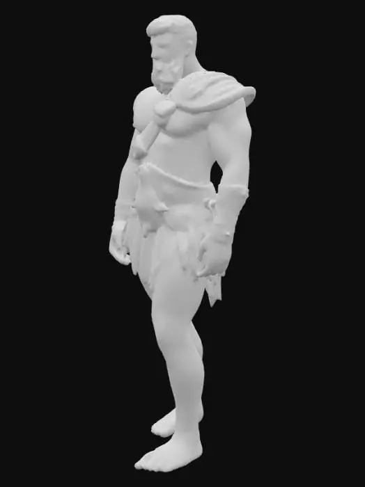 3D model for Object: Greek mythological hero Hercules, muscular male nude warrior
Material: Human skin with bronze and leather armor elements
Shape/Form: Broad shoulders, thick arms and legs, strong torso, heroic body proportions
Color Scheme: Natural skin tones, bronze armor, dark brown leather straps,  Details: Slightly hairy chest and arms, rough leather straps, polished bronze armor, weathered fabric
Style: Realistic with classical sculpture influence
Environment/Use Context: Standing in a Greek temple or battlefield setting
Reference Models: Inspired by ancient Greek statues of Heracles, muscular heroic physique similar to classical sculptures
