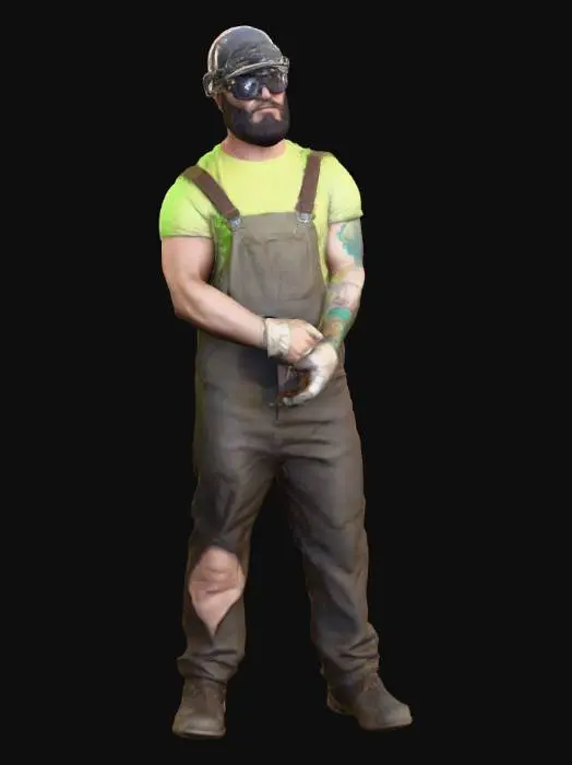 3D model for Worker in Overalls