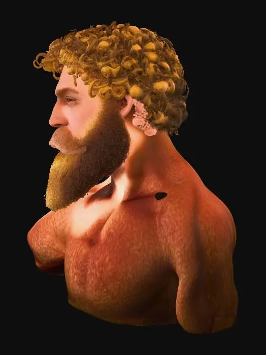 3D model for Curly Bearded Profile