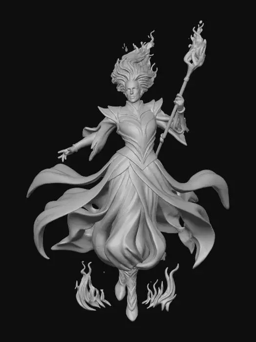 3D model for Loge - Figur aus der Oper Rheingold
Halbgott des Feuers und der List. Er dient Wotan als Berater, ist aber nur seinen eigenen, zynischen Zielen verpflichtet.
Elegant und leichtfüßig, in leuchtenden Farben, die Flammen imitieren (Rot/Orange). Er ist ständig in Bewegung.