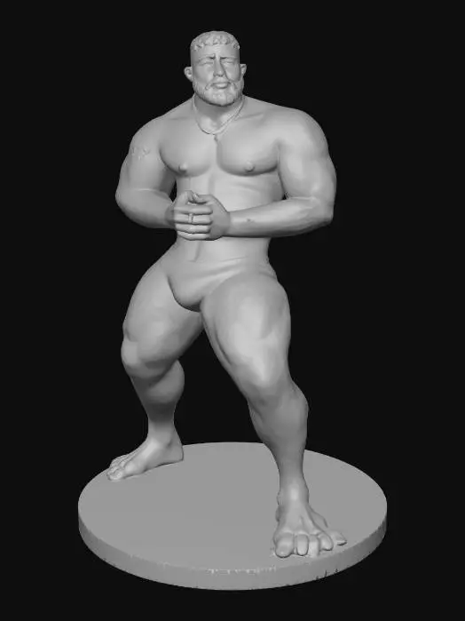 3D model for Muscular Confidence in Green Swimwear