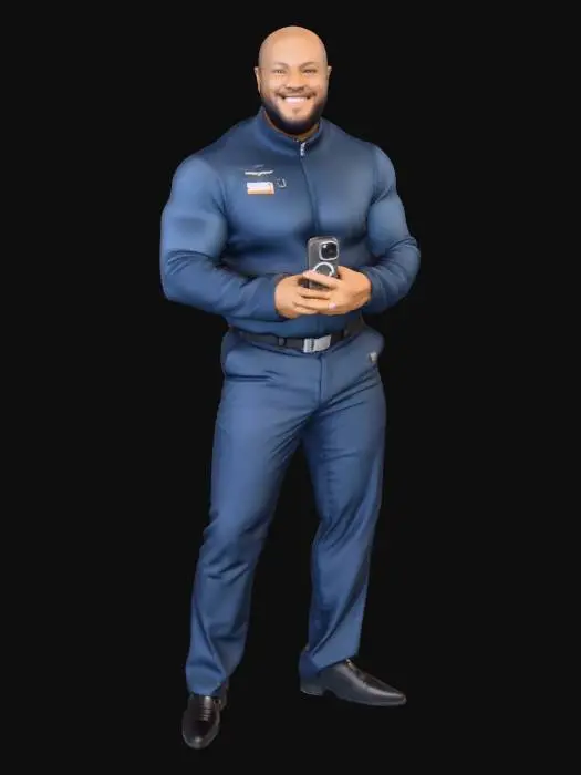 3D model for Security Officer Selfie in Navy Uniform