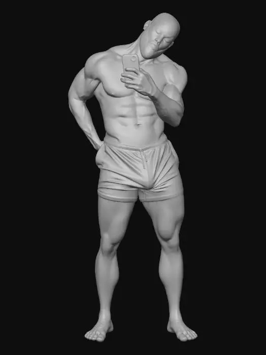 3D model for black guy selfie