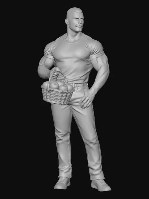 3D model for Strongman with Apple Basket
