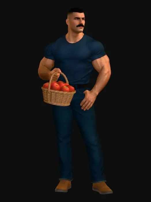 3D model for Strongman with Apple Basket
