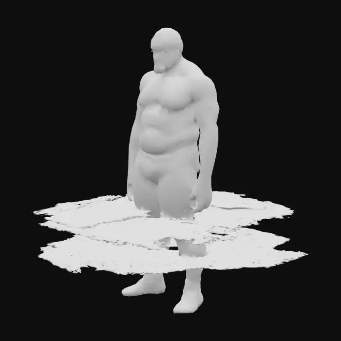 3D model for "Object": "Sehr bulliger, muskulöser Wasserballspieler mit Bart und haarigem Körper",
  "Material": "Haut, Spandex (Badehose), Gummi (Badekappe), Kunststoff (Schwimmbrille), Körperbehaarung",
  "Shape": "Massiver Oberkörper mit breiten Schultern, kräftige Arme und Beine, muskulöse Brust, markanter Kopf mit dichtem Bart",
  "Color Scheme": "Hautfarbe mit braunem Bart und Körperhaar, dunkelblaue knappe Sportbadehose, weiße oder blaue Badekappe, transparente Schwimmbrille",
  "Texture Details": "Nasse Haut mit Glanzreflexion, dichte strukturierte Körperbehaarung auf Brust, Armen und Beinen, glatte Spandextextur an der Badehose, matte Gummioberfläche der Badekappe,  Schwimmbrille mit Lichtreflexen",
  "Style": "Realistisch",
  "Environment": "direkt am Beckenrand, vorbereitet für ein Spiel",
 