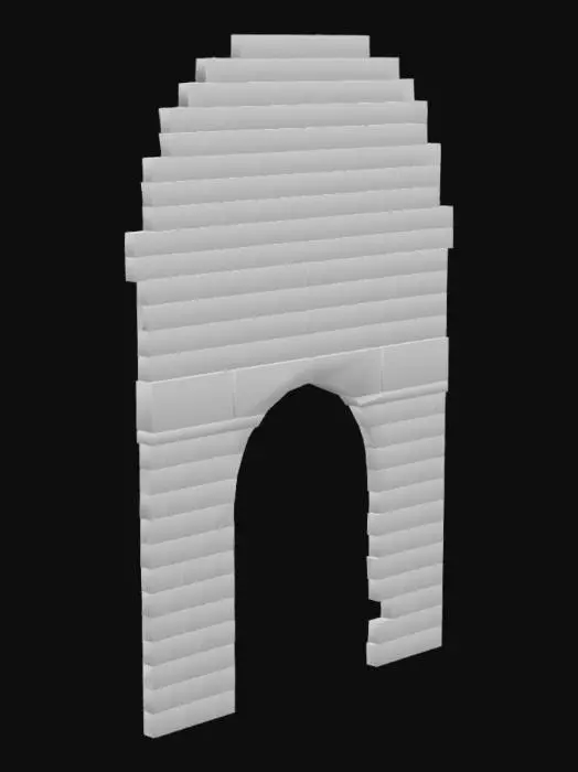 3D model for Level1_TurnTile_ArchedWall