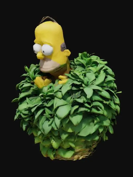 3D model for "Homer going back into a bush" meme 