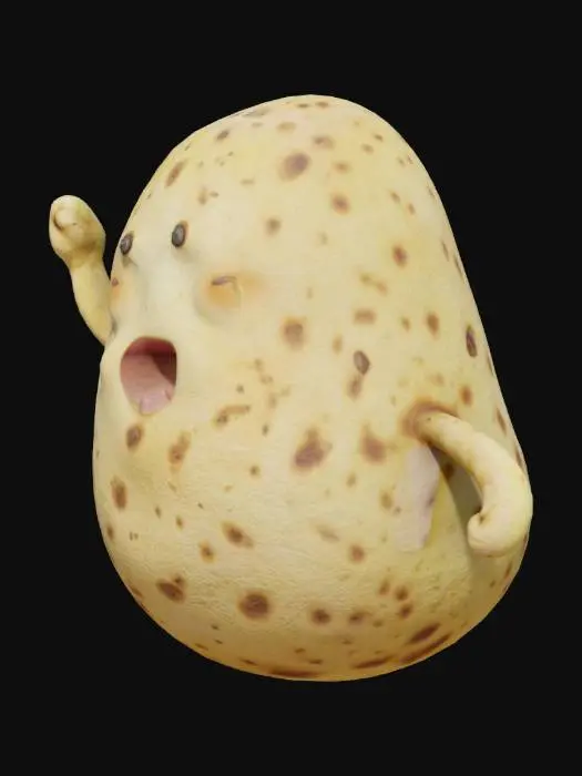 3D model for Joyful Spud, A cheering potato
