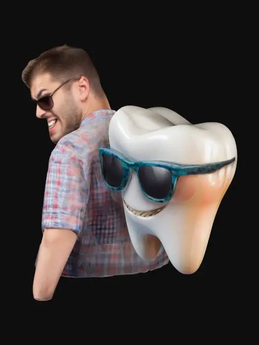 3D model for Men in checkered shirt is Checking in Out Tooth With Sunglasses