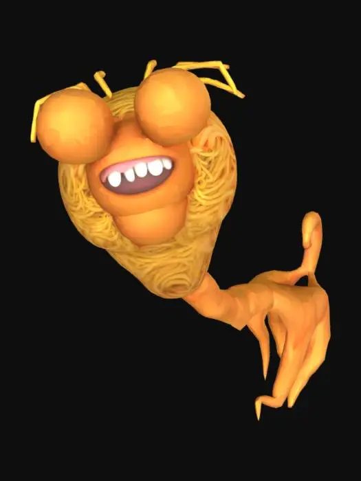 3D model for Giggly Noodle Creature, #SketchTo3D#