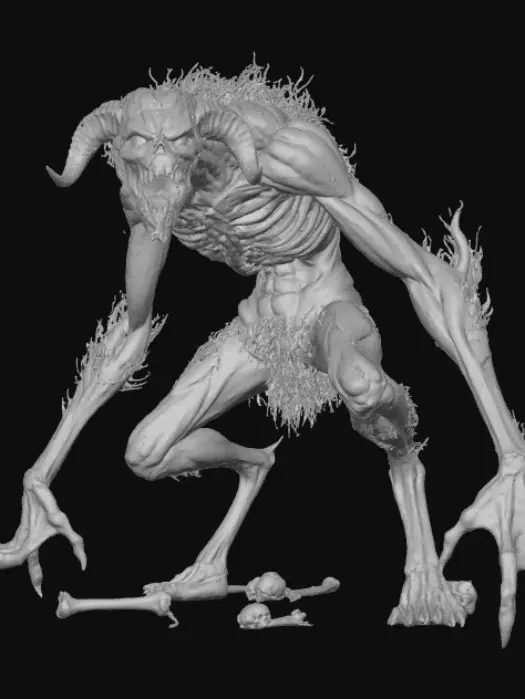 3D model for The Meshy demon realistic scary gore horror evil , #Halloween2025#