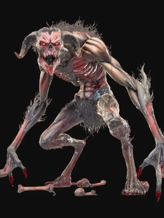 3D model for The Meshy demon realistic scary gore horror evil , #Halloween2025#