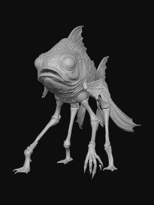 3D model for walking fish weird