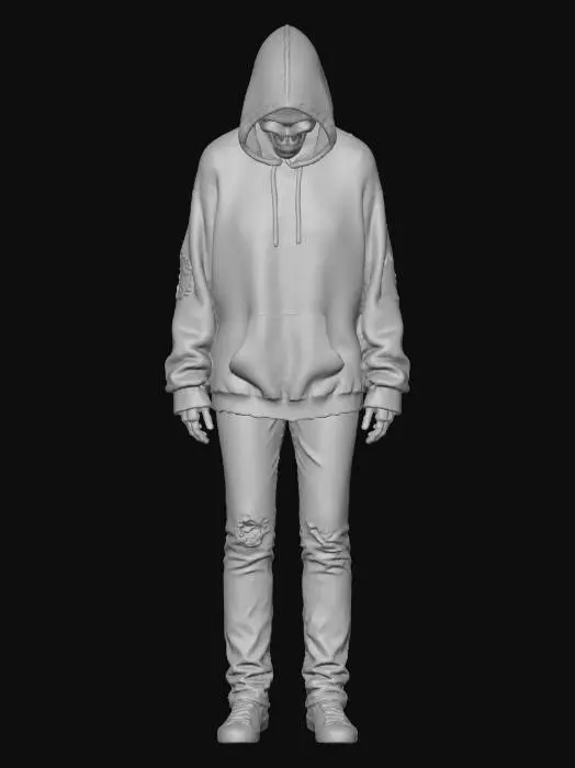 3D model for this exact bit face the face scary as hell with glowing white blind eyes