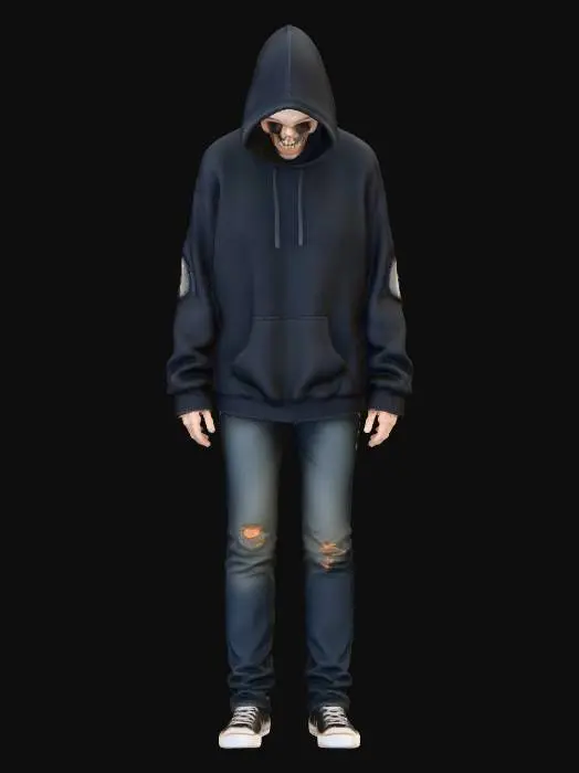 3D model for this exact bit face the face scary as hell with glowing white blind eyes